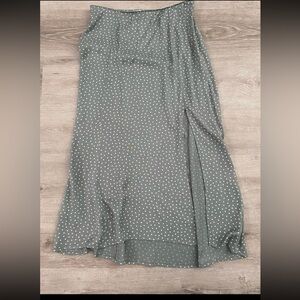 Abercrombie & Fitch Dark Gray Maxi Skirt with White Dots